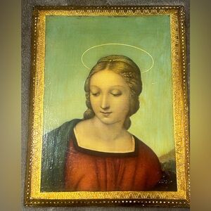 Vintage Italian Florentine Art Wood Plaque